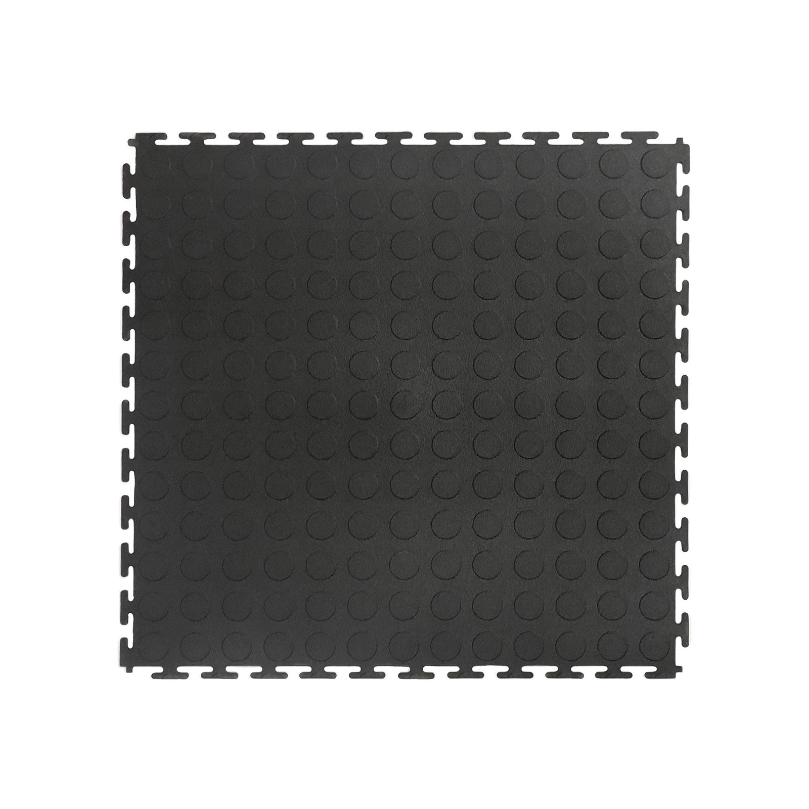 VersaTex Garage Floor 18 x 18 inch Square Plastic Raised Coin 24 Pack, Black