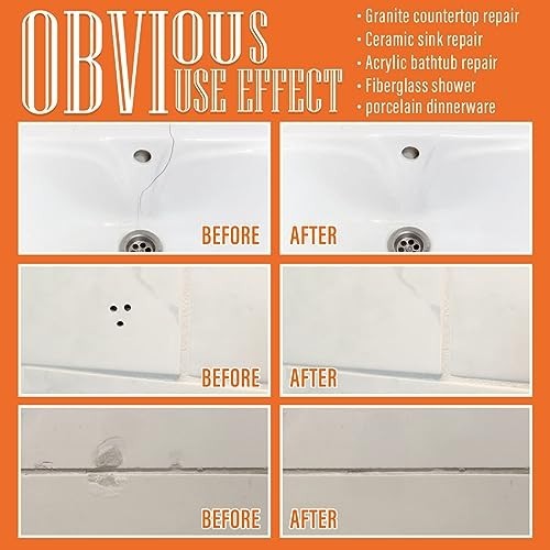 High-Gloss Porcelain Repair Kit for Sinks, Tiles & Tub – Fix Chips & Cracks Fast