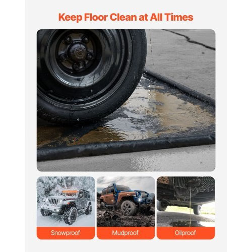 Containment Mat, 8 ft 6 in x 20 ft, Non-Slip PVC Garage Floor Mat with a Cleanin