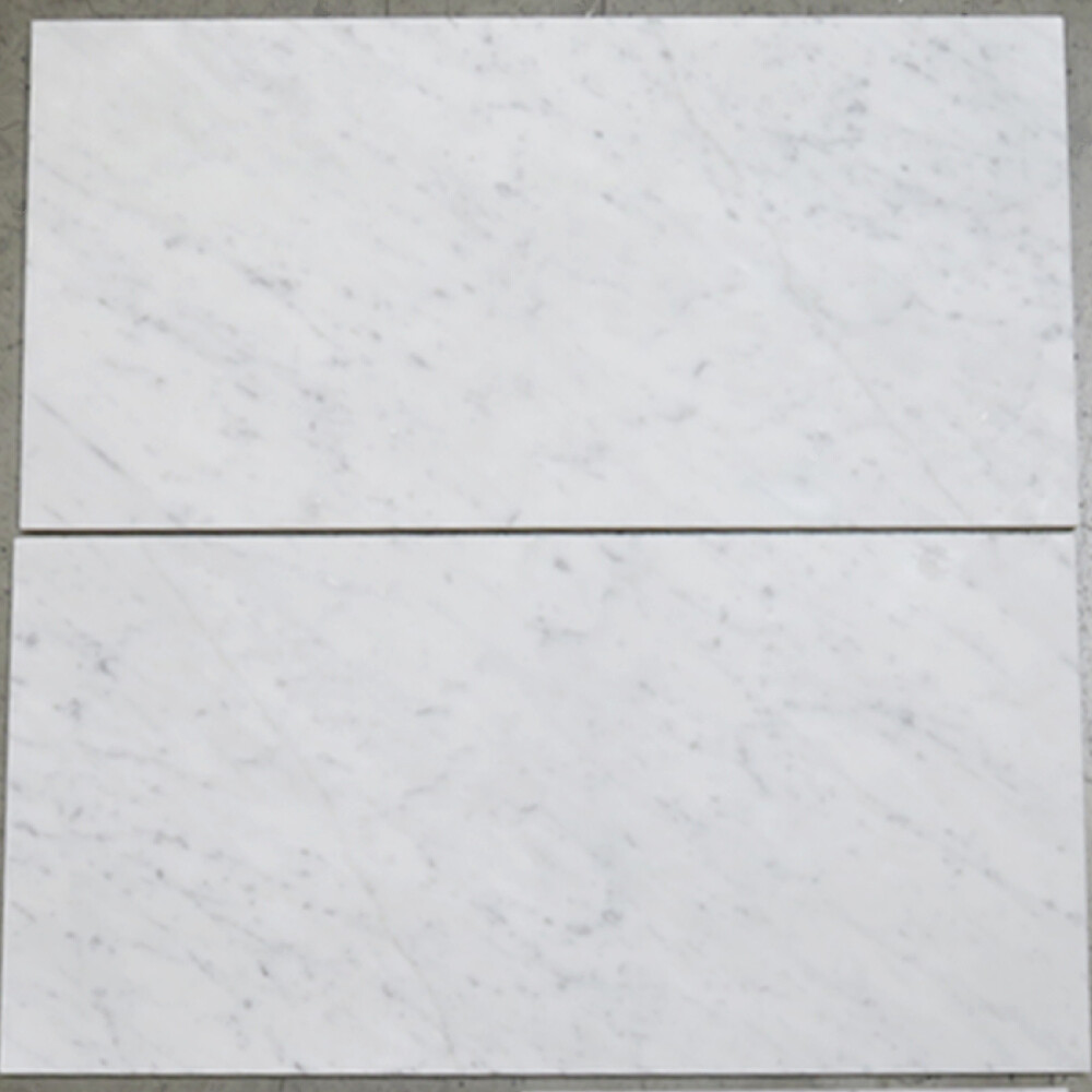 C48H 12×24 Carrara Marble Wall Floor Tile Honed White Carrera Venato Bianco