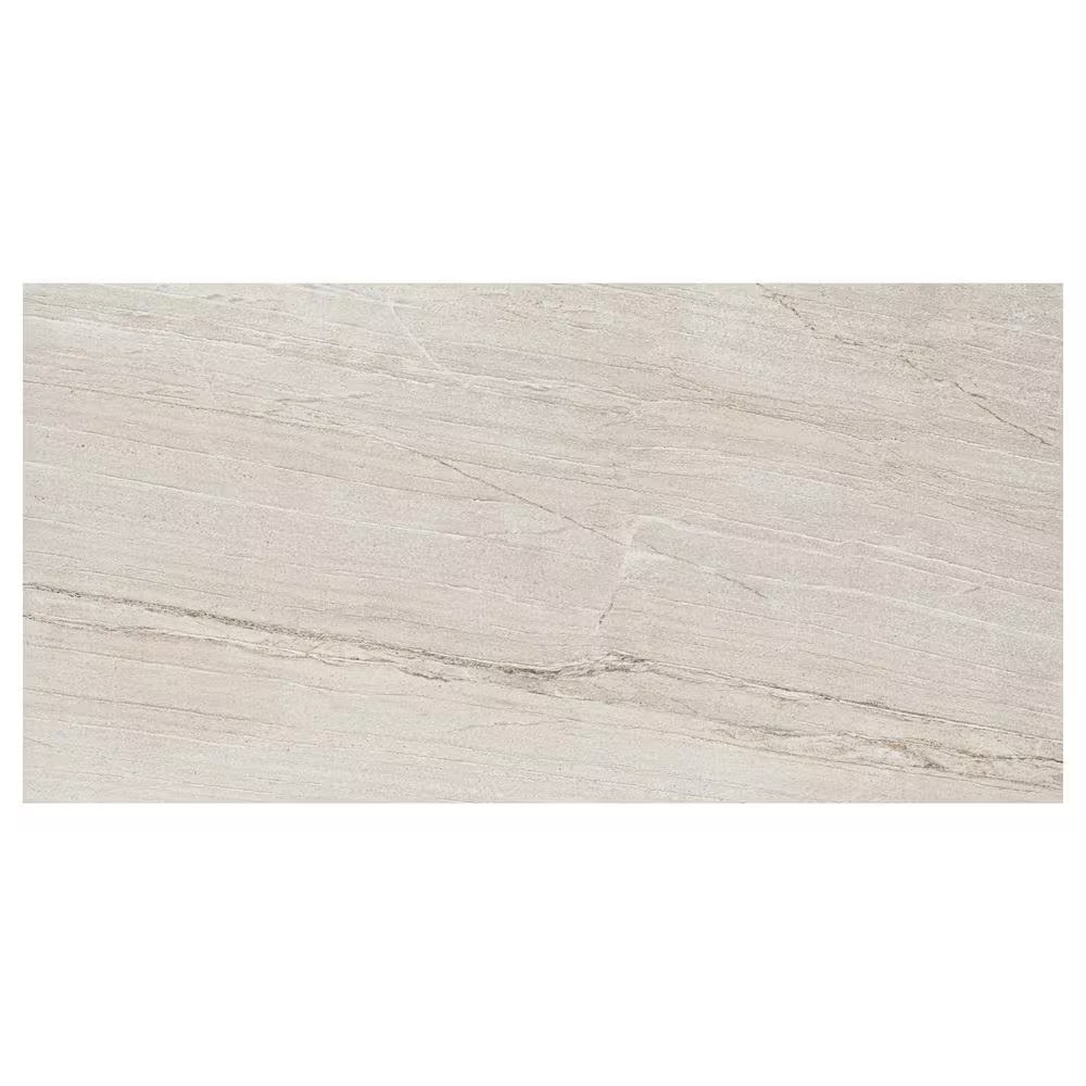 Malvera Cream 24 In. X 48 In. Lapato Porcelain Travertine Look Floor and Wall Ti