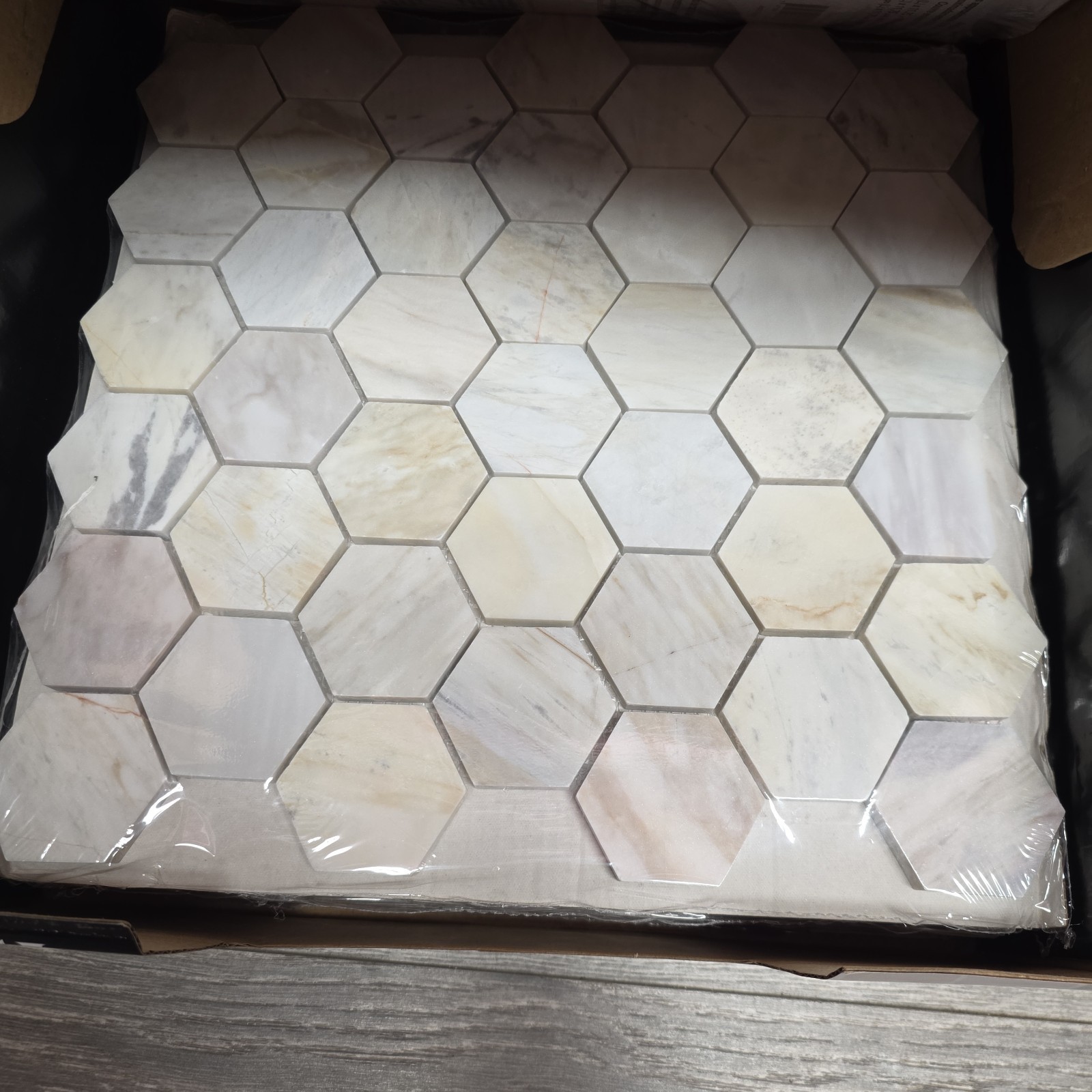 Angora 2″ Hexagon Honed Mosaic Marble Floor Wall Tiles, 12×11.75in, 10 Pcs Case