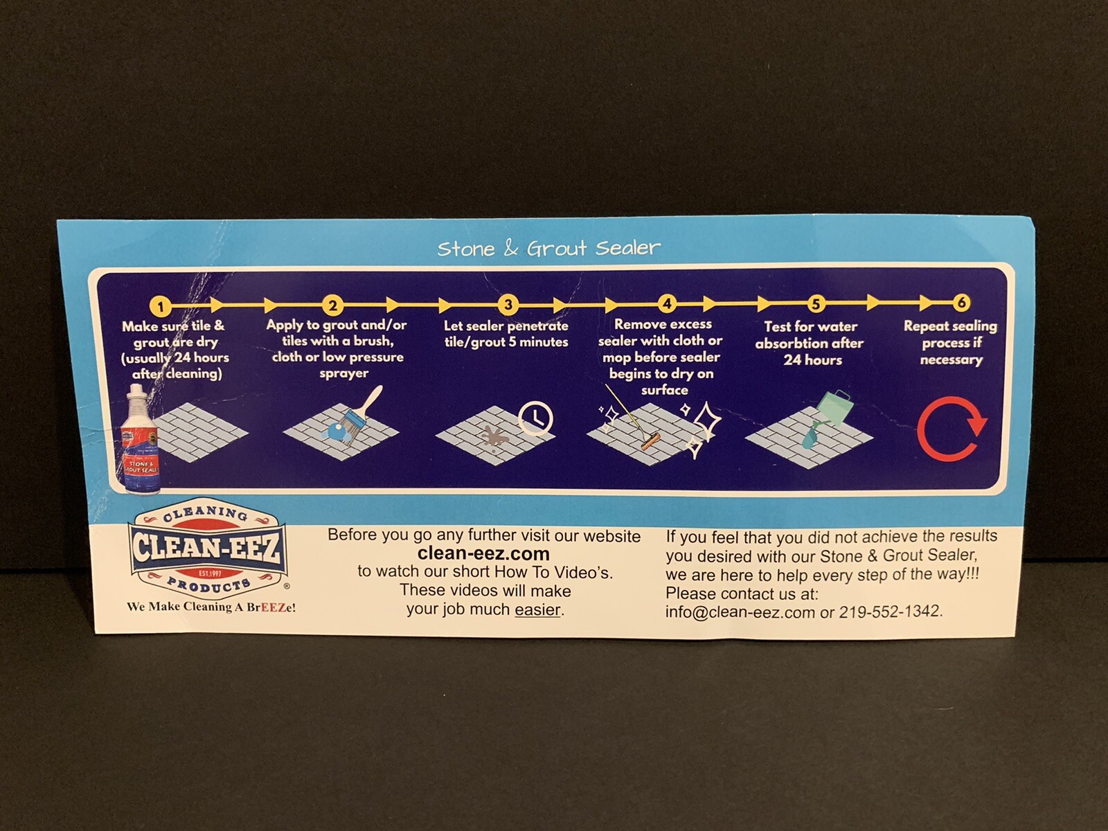Stone & Grout Penetrating Sealer ~ Works On Granite Marble Travertine Limestone