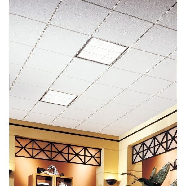 Armstrong 1734 Fine Fissured Ceiling Tile, 24 In W X 24 In L, Beveled Tegular,