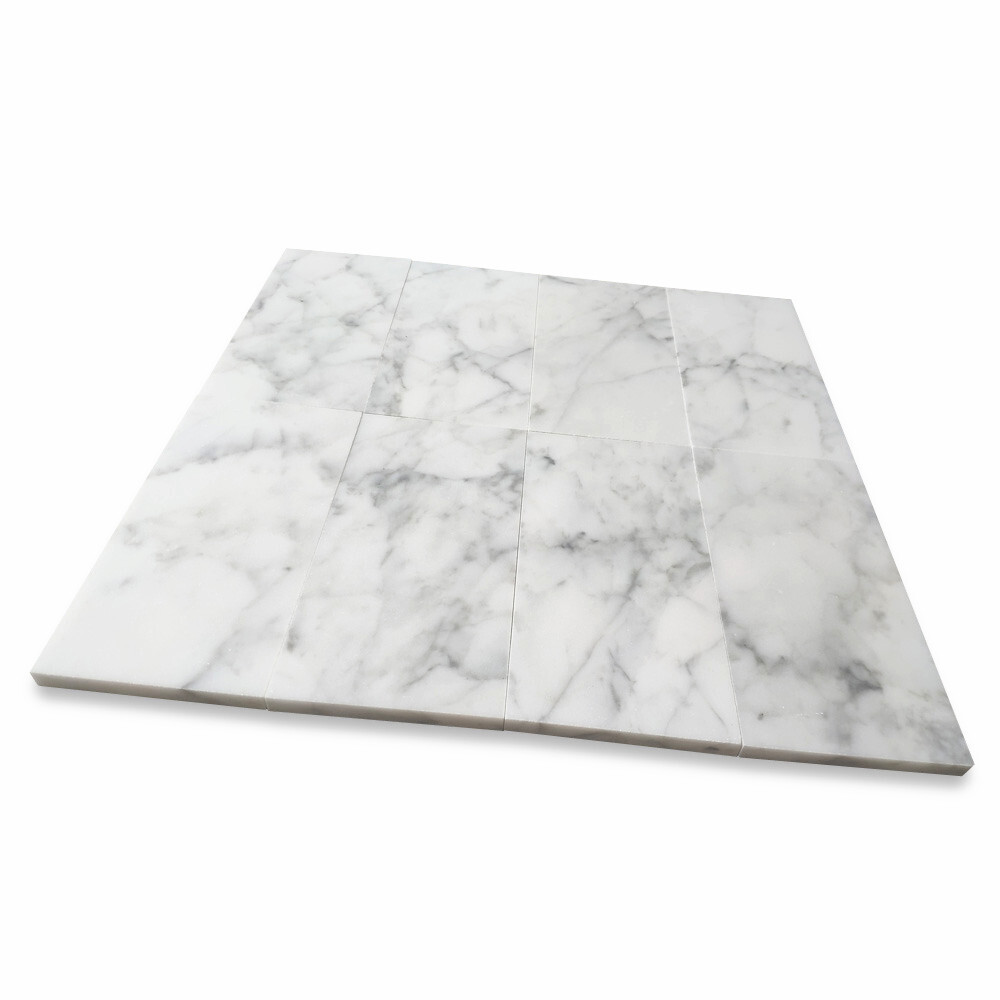 C52P 4×8 Carrara White Marble Wall Floor Tile Polished Bianco Venato