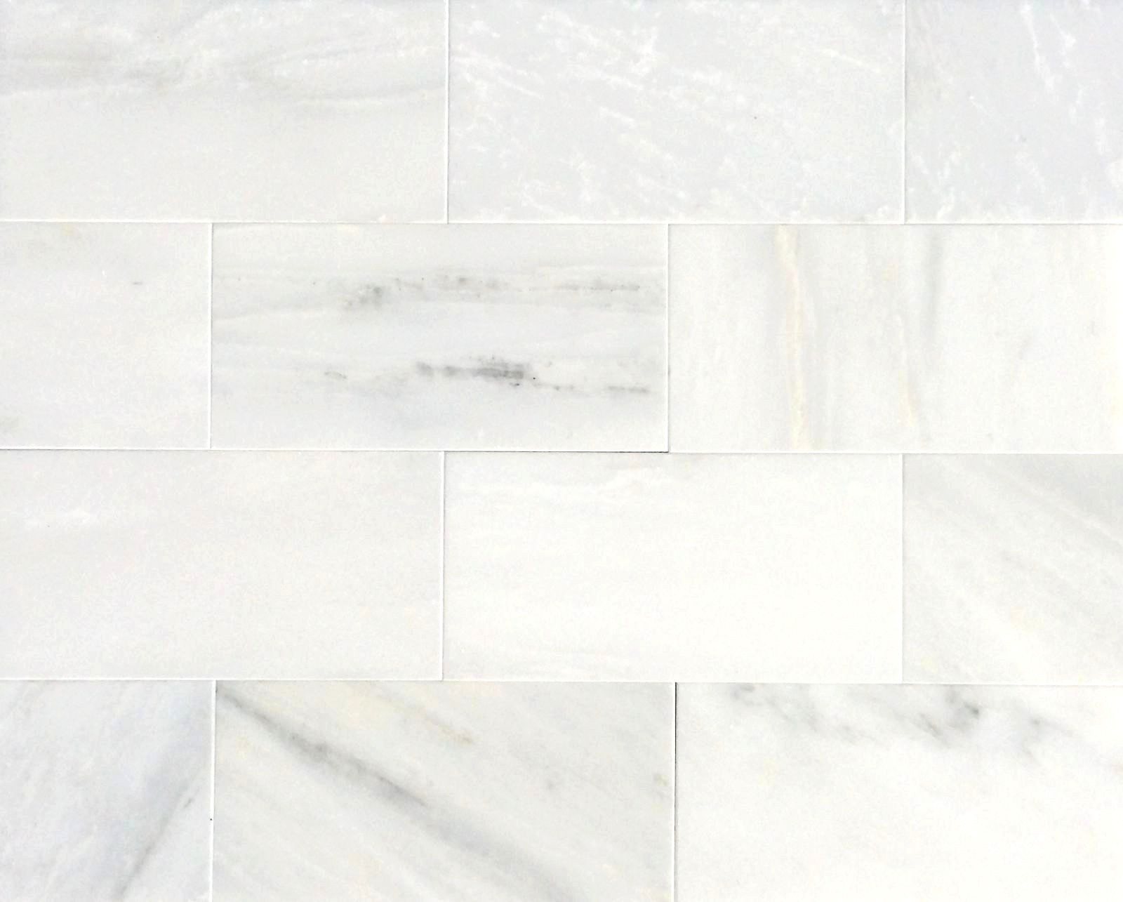 White Carrara Subway 3×6 Honed Finish Marble Tile Backsplash Wall Kitchen Bath
