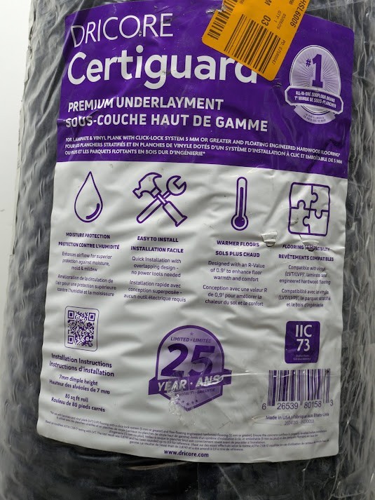 Certiguard 80 Sq. Ft. 40.5″ W 25.7 Ft. Premium Underlayment for Laminate & Vinyl