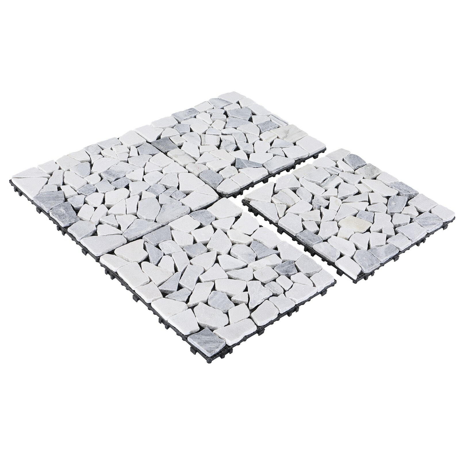 PURE ERA Pebble Interlocking Floor Deck Tiles Indoor Outdoor Use 12″x12″