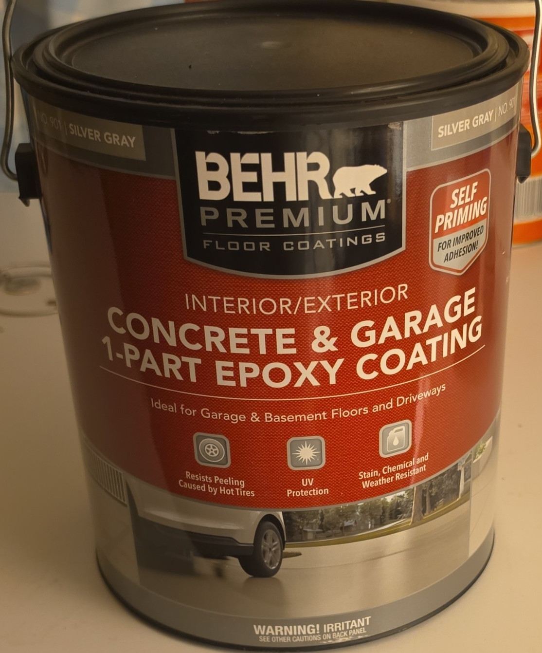 BEHR Epoxy Floor Coating 1 gal Silver Gray Self-Priming Low Gloss UV Resist