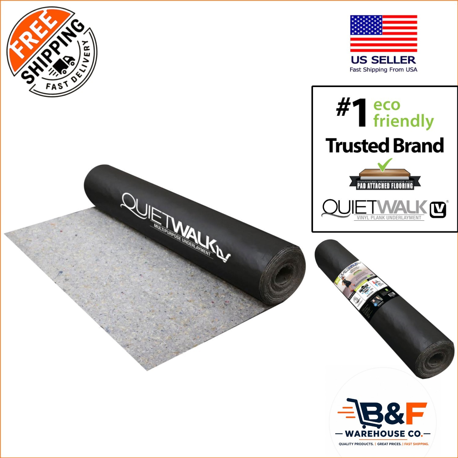 360 Sq Ft Flooring Underlayment for Vinyl & Laminate – Sound & Moisture Prote…