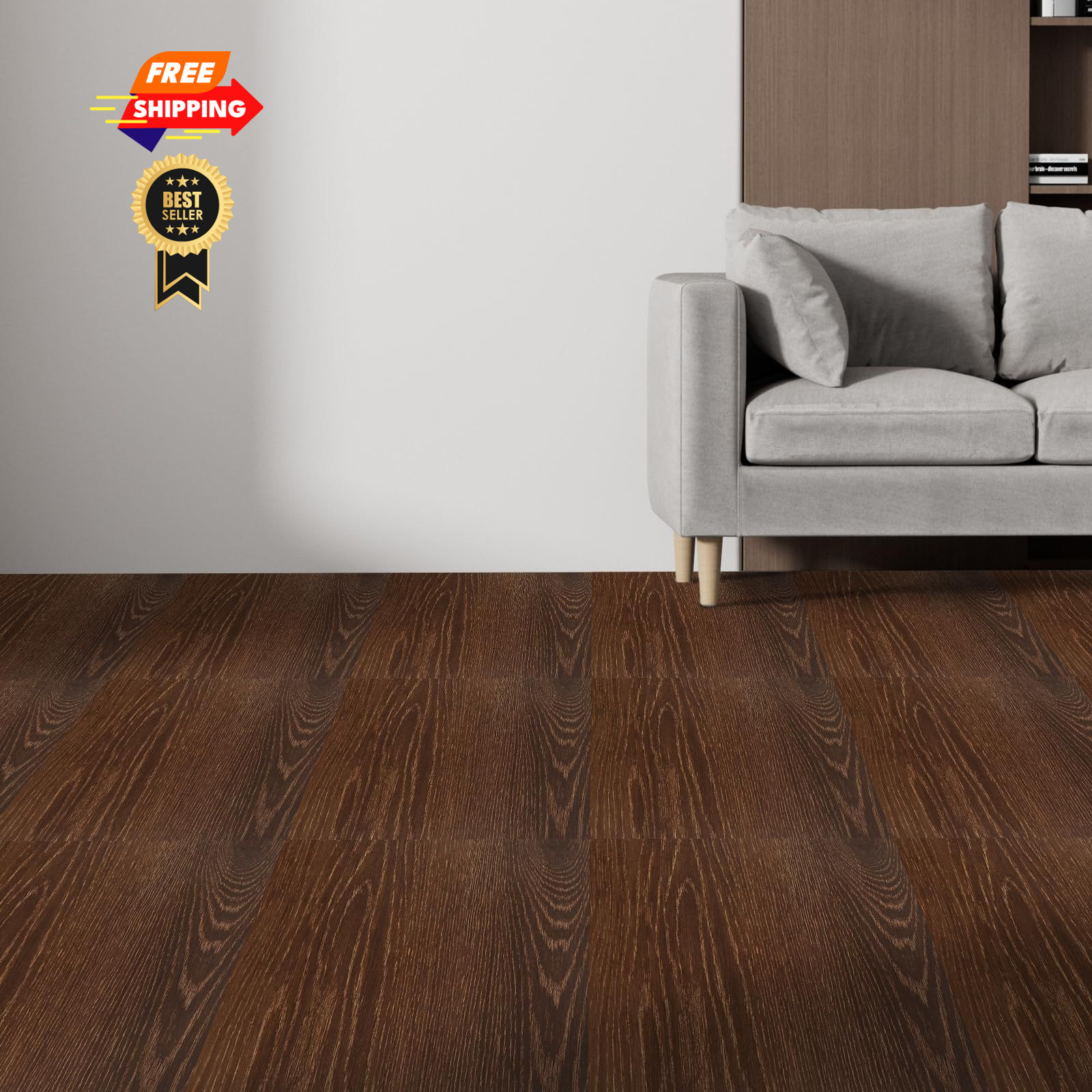 JMIATRY 40PCS 12×12 In Peel And Stick Floor Tile Walnut Wood Vinyl Brown