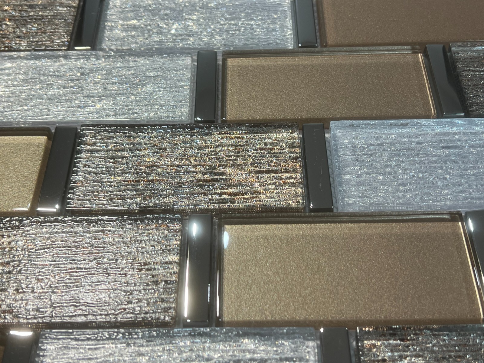 NY13N Silver/Gold Glass Rectangle Mosaic Tile Kitchen Bathroom Backsplash