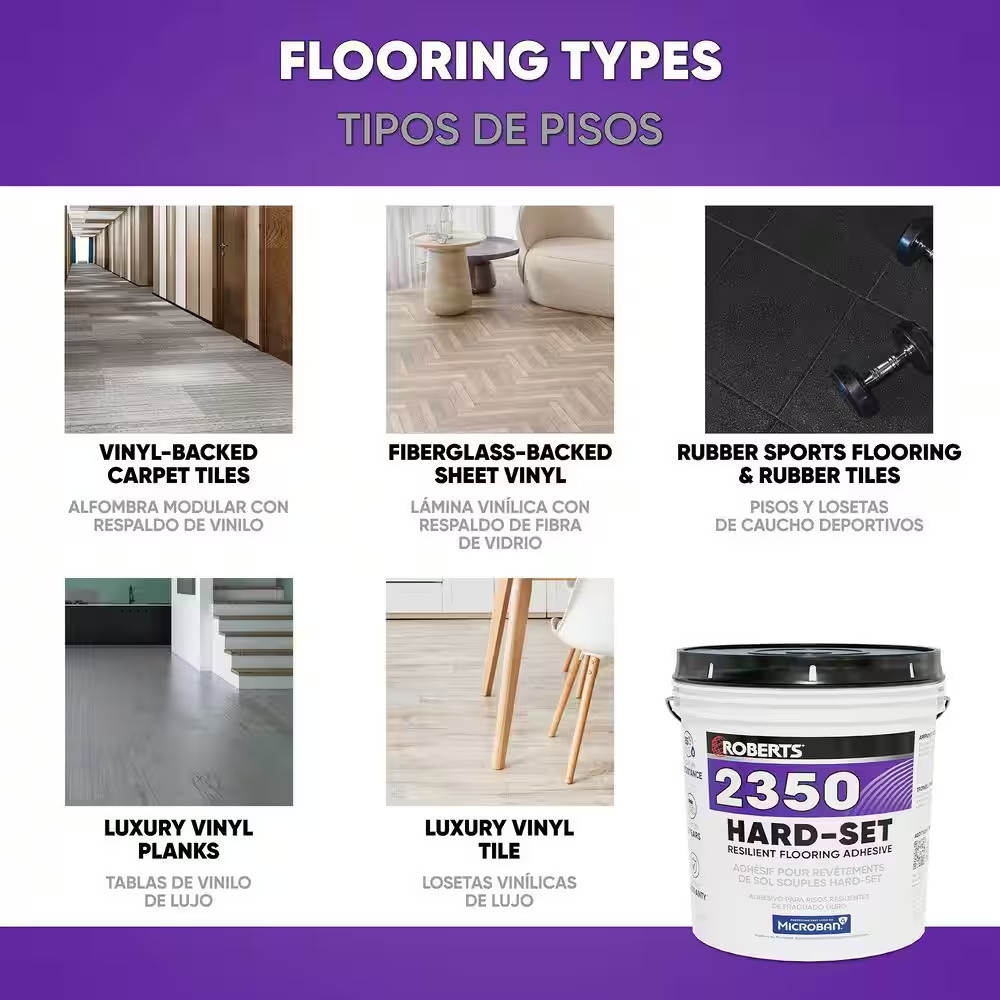 2350 4 Gal. 24 Hour Dry Time Hard-Set Resilient Vinyl Floor Adhesive in Tan