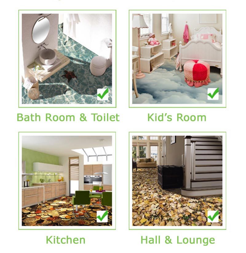 Irregular Riverbed 3D Floor Mural Photo Flooring Wallpaper Home Print Decoration