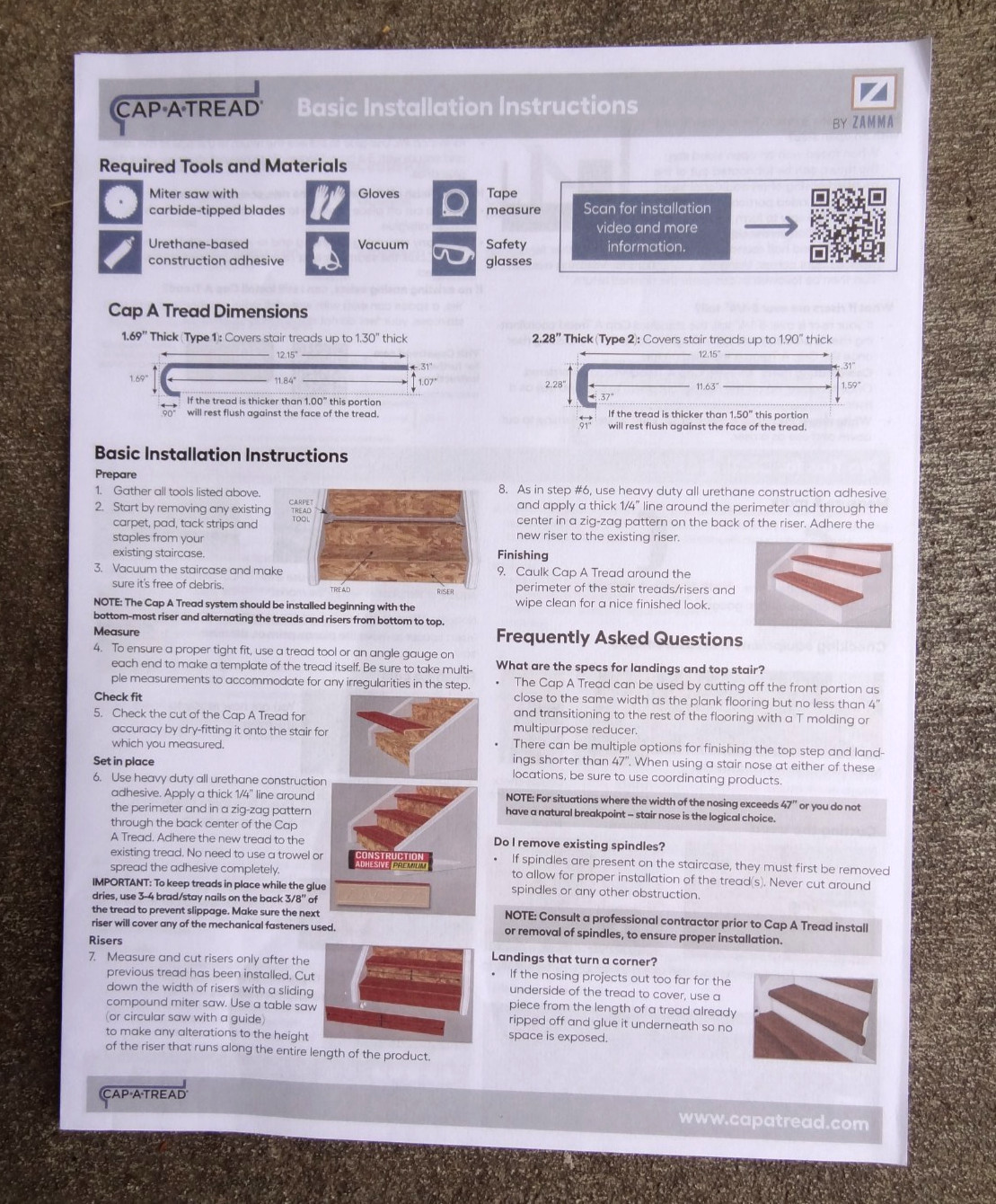 Cap A Tread 2 Pk Champagne Beach Wood 47″ Vinyl Overlay Stair Tread & Riser Kit