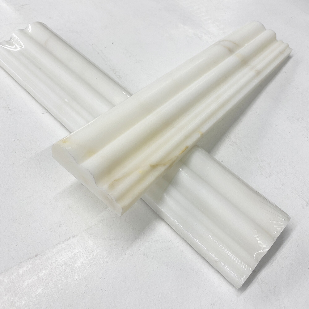 G14H Calacatta Gold Calcutta Marble 2-1/2×12 Chair Rail Trim Molding Honed