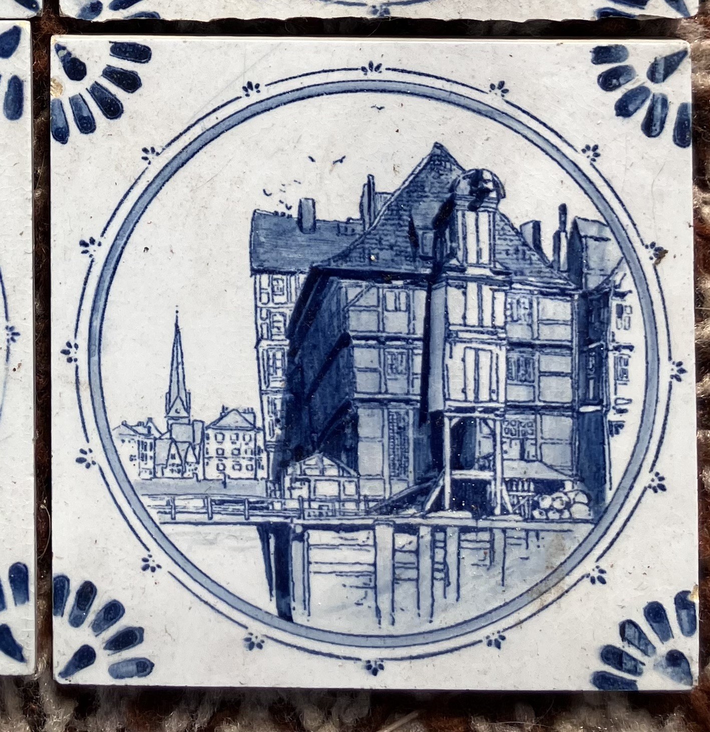 Six Villeroy & Boch Ceramic Delft Blue Accent Tile Mettlach Germany 6” X 6”