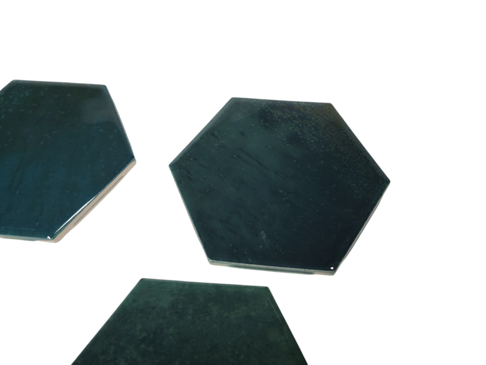 Green Ceramic Tile Hexagon Subway Marble Mosaic Vintage Mid Century Modern Retro