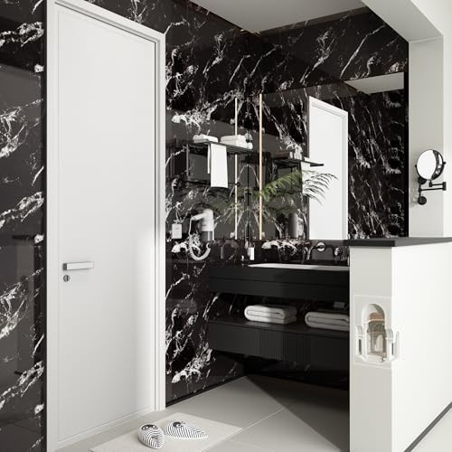 Peel and Stick Wall Panels – 20 Pieces, 23.6×11.8in, Lightweight Marble Look Bac