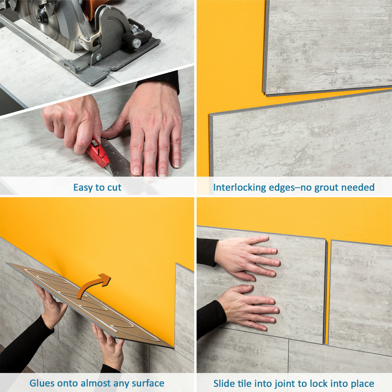 Palisade 22.8 in. x 7.31 in. Interlocking Vinyl Wall/Backsplash Tiles