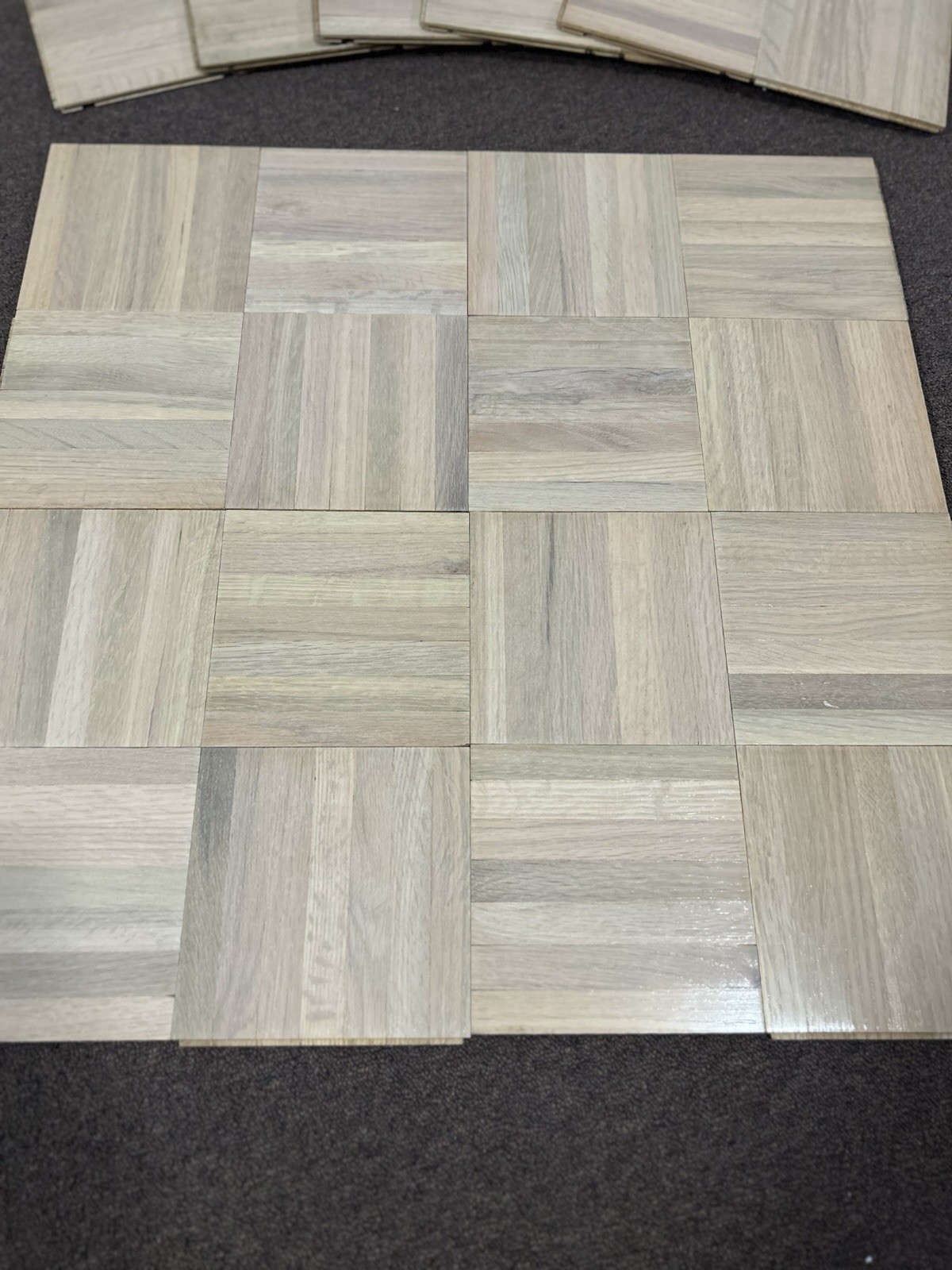 OAK PARQUET FLOOR: 100 SQ FT 12x12x5/16 Savannah Alabaster Tiles NEW!