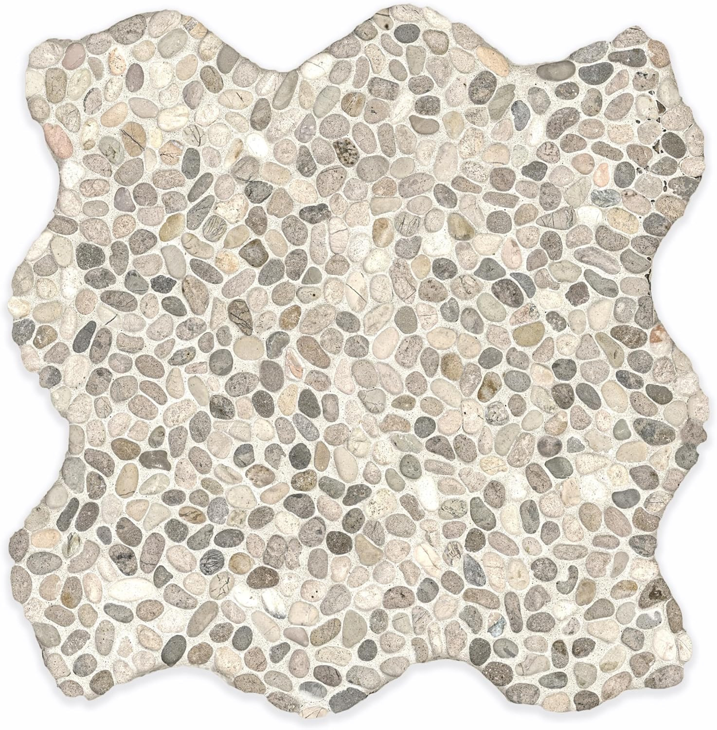 Ivory White Tumbled Marble Mosaic Tile for Backsplash & Shower Walls