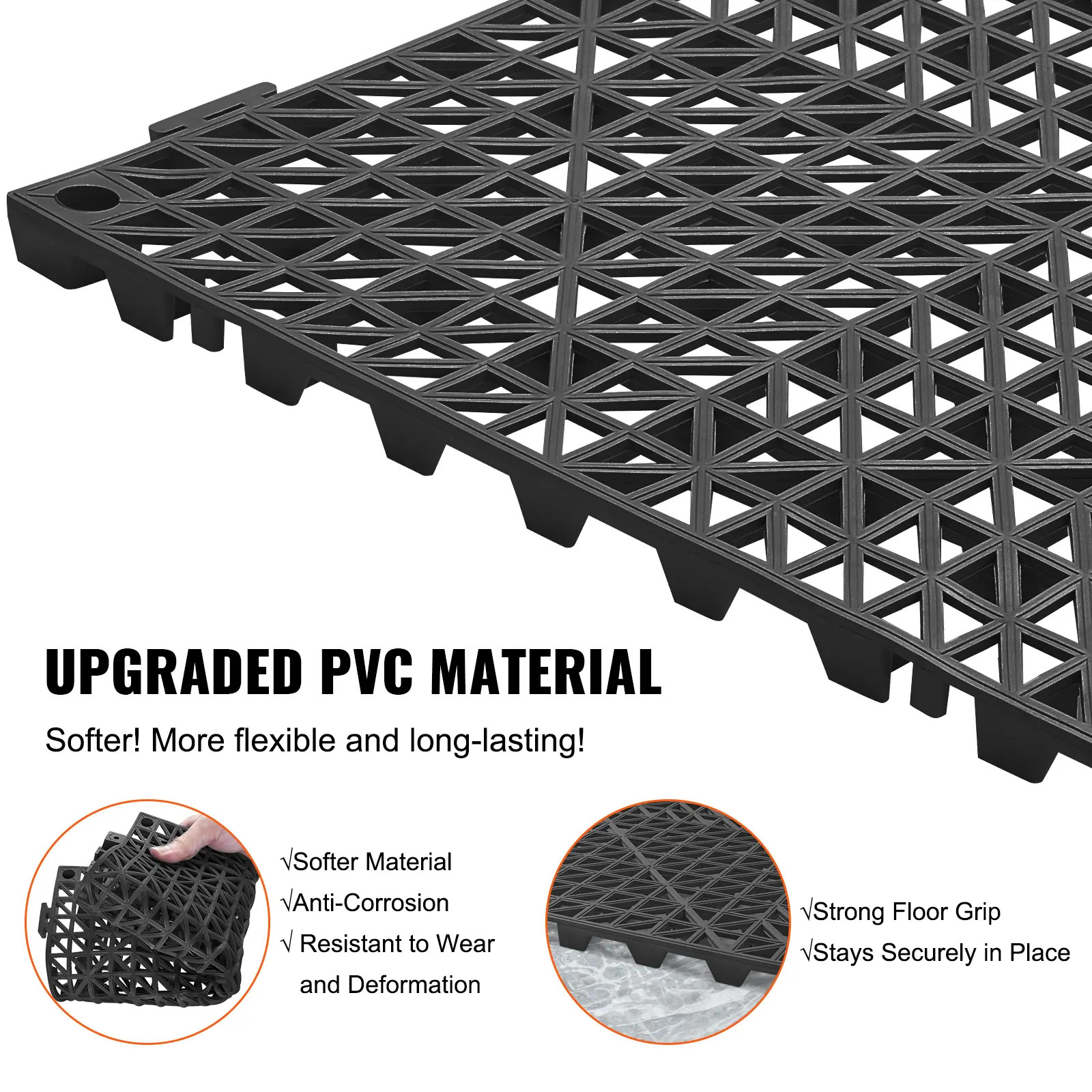 New Interlocking Tile 50PCSDrainage Tiles 12″ x12″ SplicingSoft PVC Interlocking