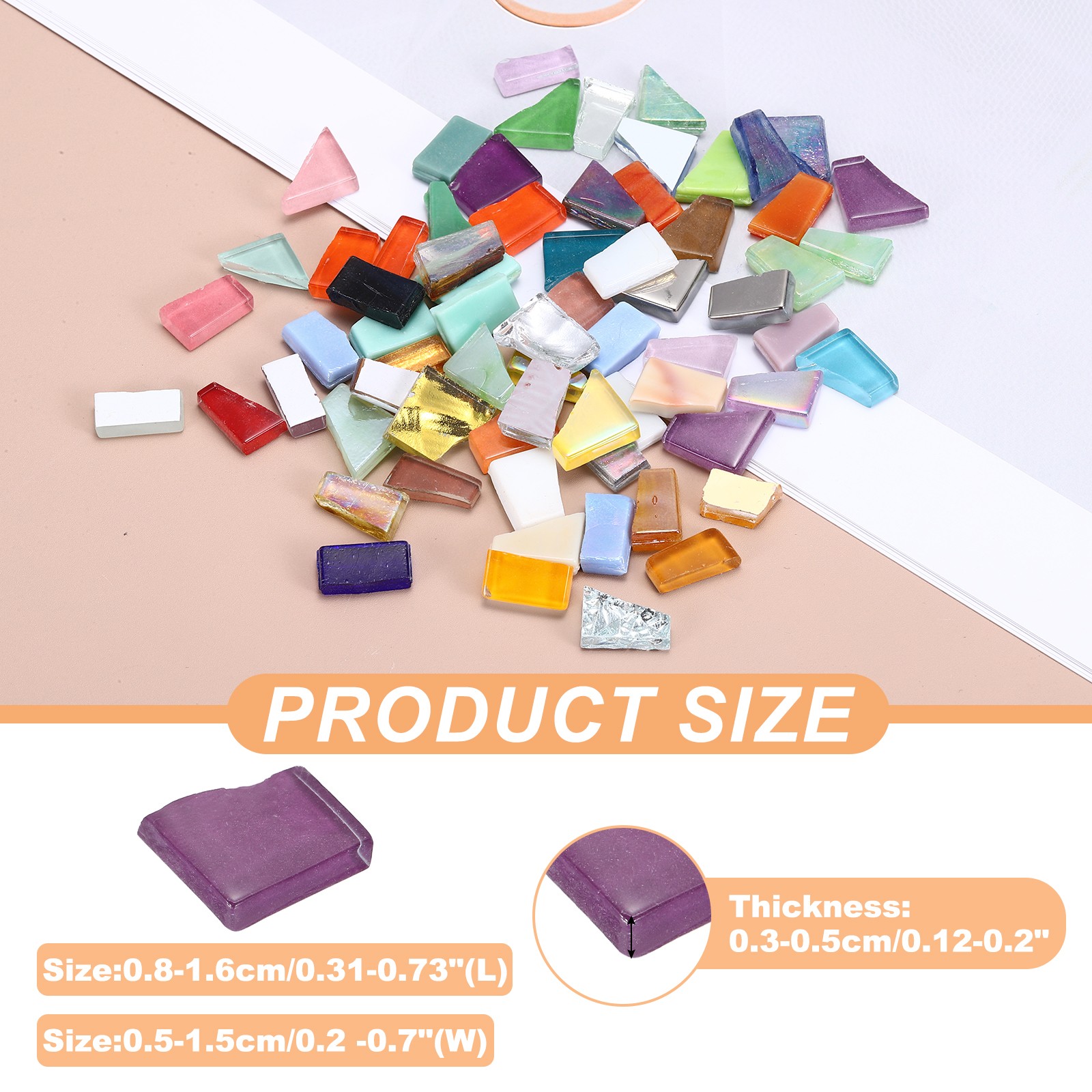 Irregular Glass Mosaic Tiles, 200G/0.4LB Stained Glass Sheets, Purple Series