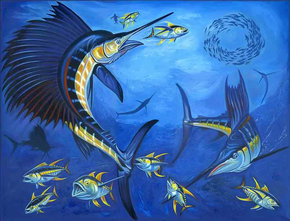 Sailfish Accent & Decor Tile Fernando Agudelo Sea Life Art FAA031AT