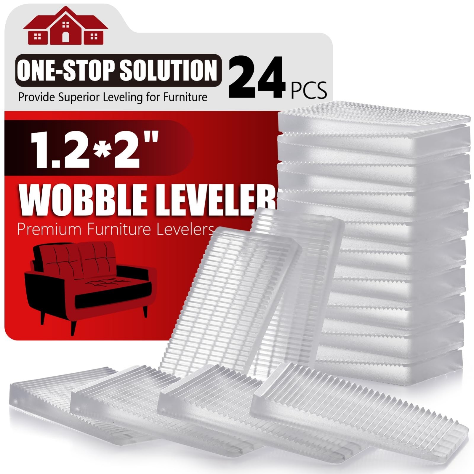 24pcs Flexible Plastic Shims Kit | Clear Leveling Wedges for Home Improvement |