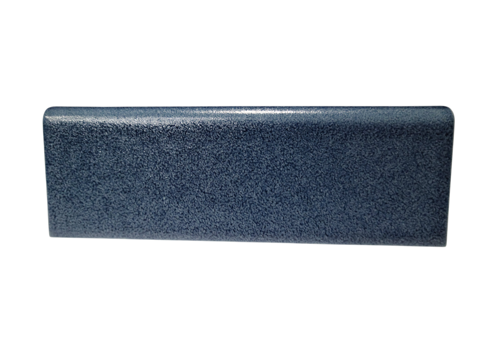 Blue Ceramic Bullnose Tile Subway Trim Crystalline Texture Mid Century Modern