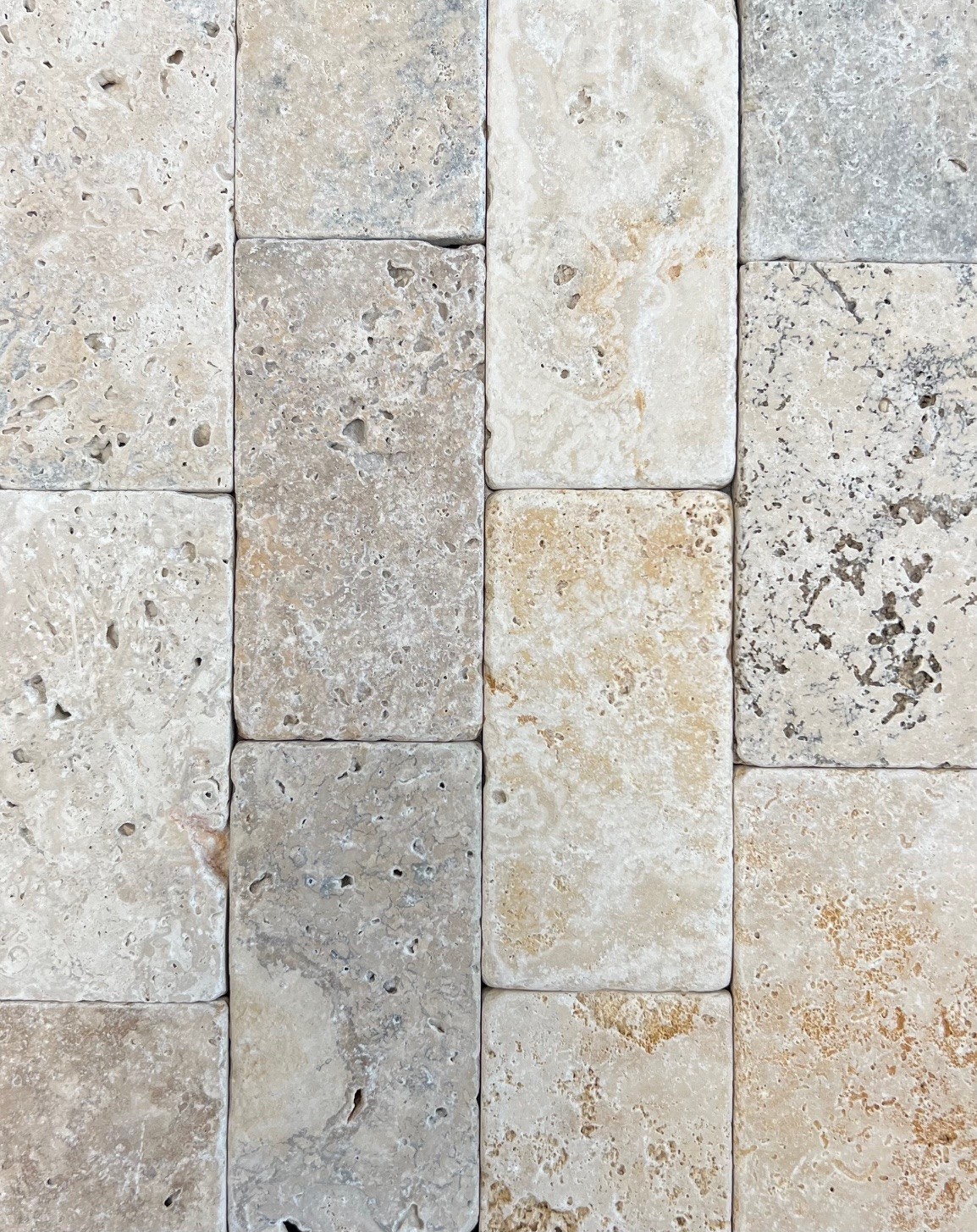 Antico Rustic Mix 3×6 Tumbled Aged Travertine Tile Floor Wall (Sold per SF) Bath