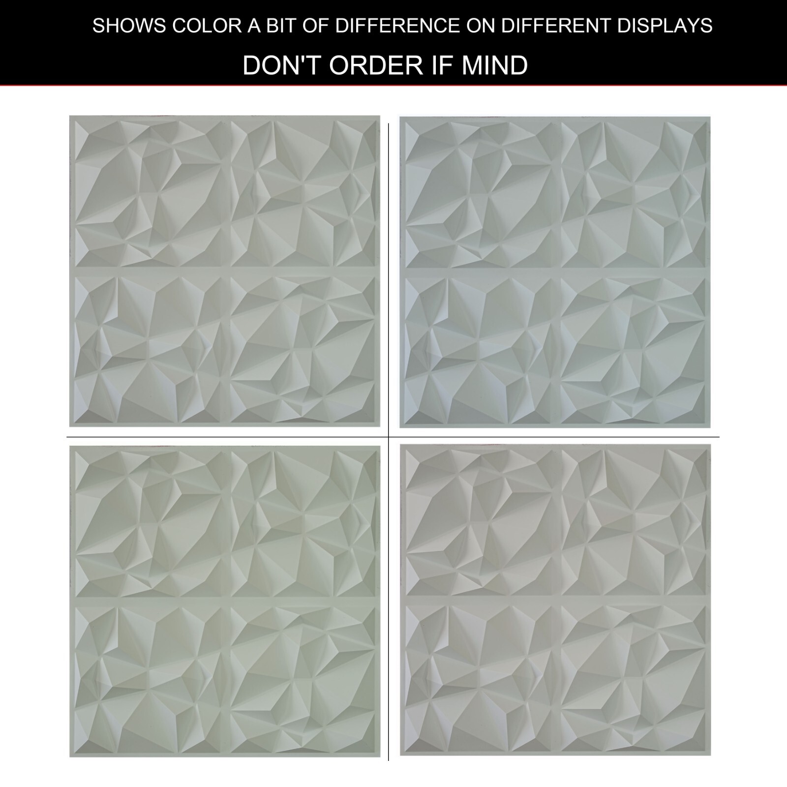 3D Embossed Wall Panels Modern designs Tiles PLM101 White matte 10pcs