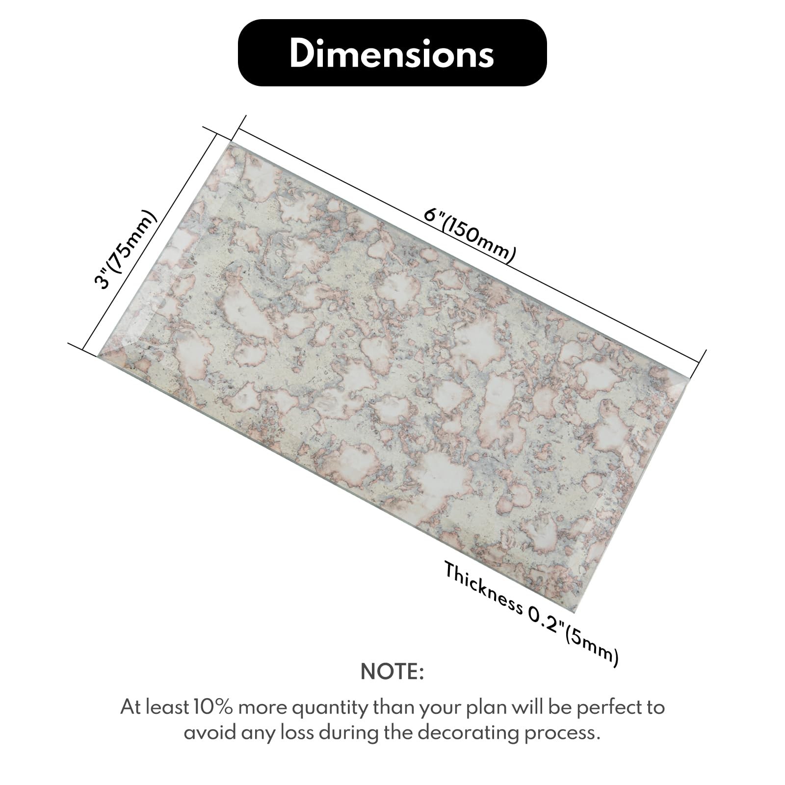 Peel and Stick Antique Beveled Mirror Tile Subway Mirror Glass Backsplash 3×6…