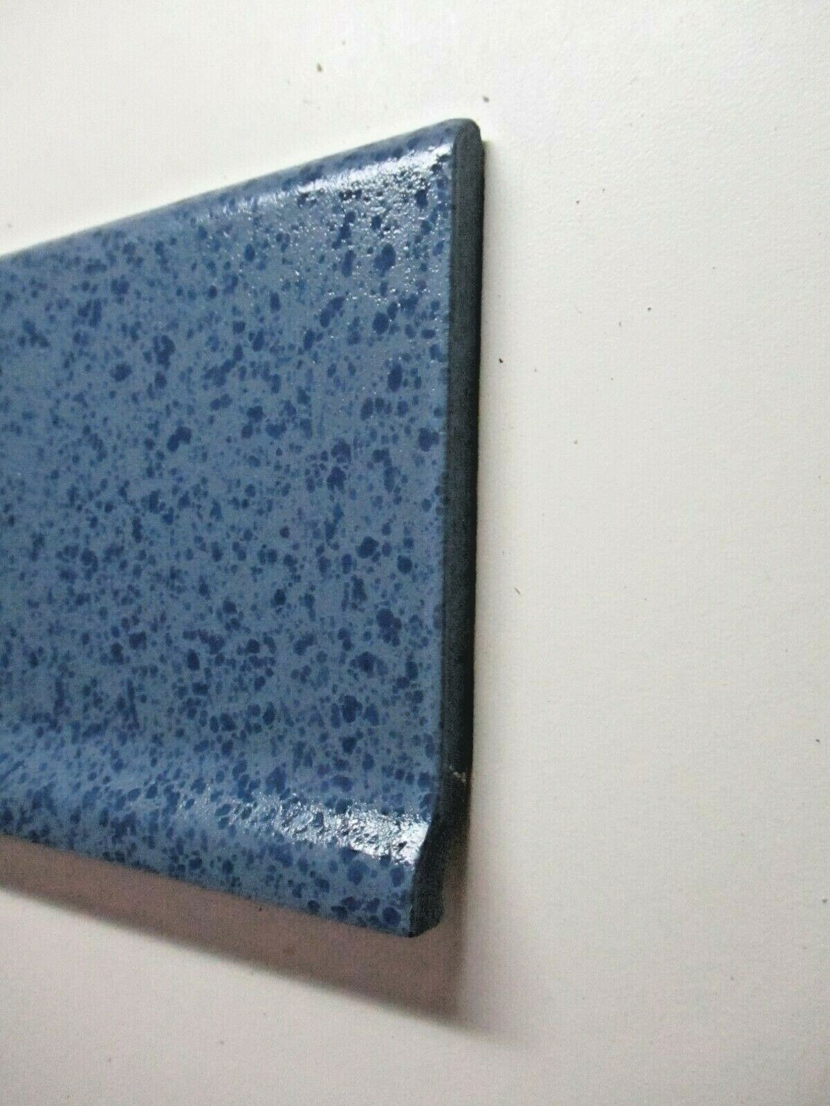 1 Tile Mannington US 6″ Mottled Crst Marine Blue Bullnose Cove Base Ceramic Wall