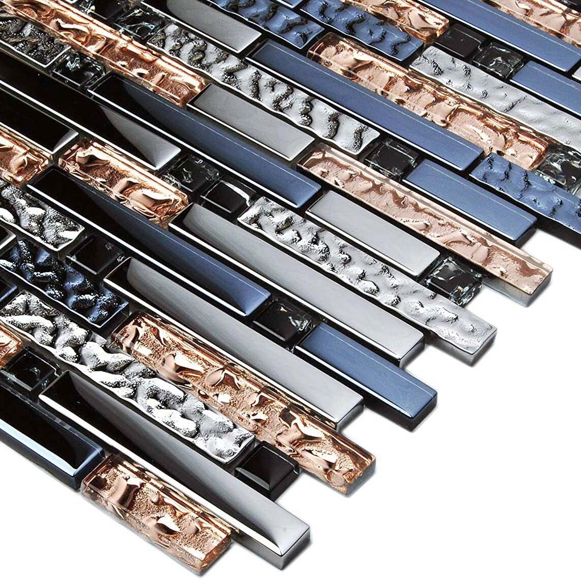 Glass Mosiac Linear Bathroom Wall Tile Kitchen Backsplash Fireplace Decor