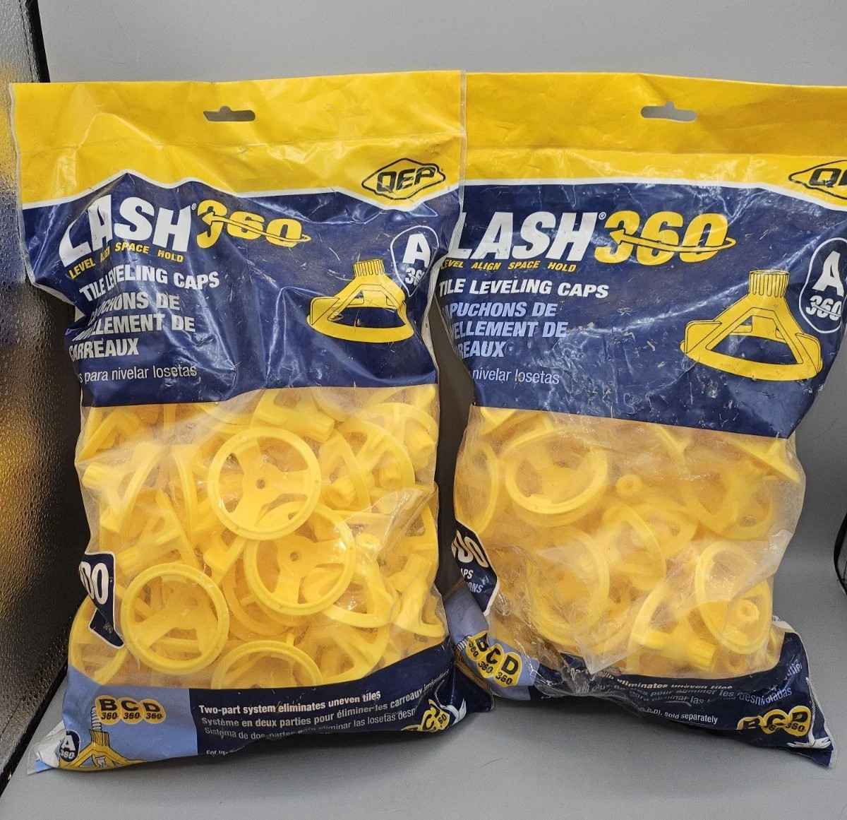 2x QEP Tile Leveling Caps 100 Pack A 360 Plastic Yellow #99734 200 Total