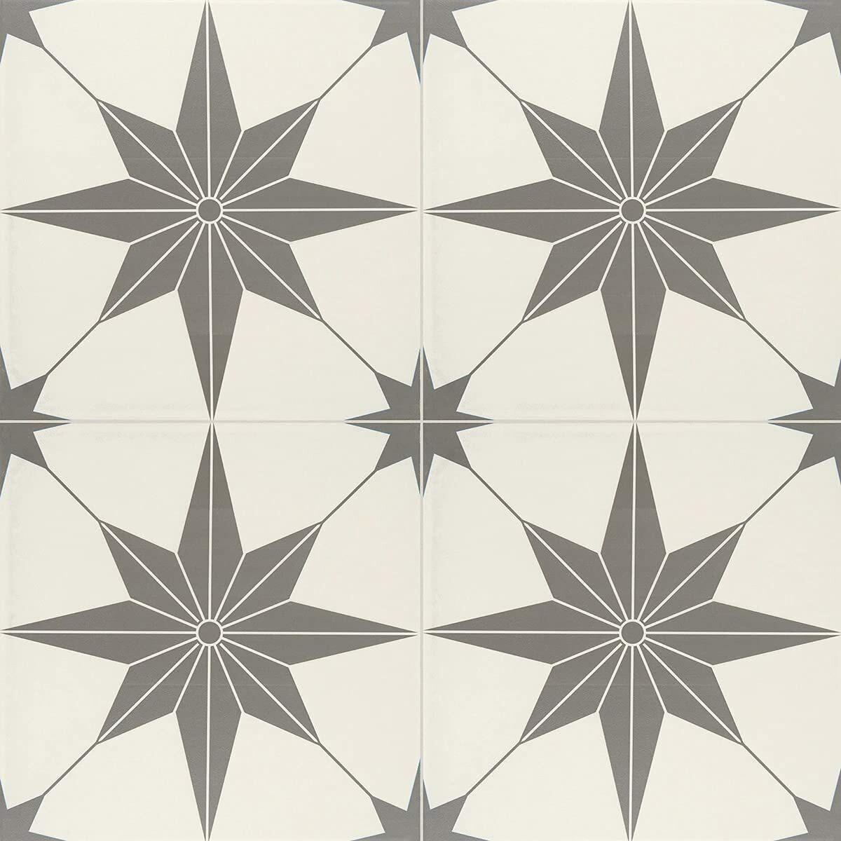 12×12 TrueNorth Geometric Pattern Modern Encaustic Style Ceramic Wall Floor Tile