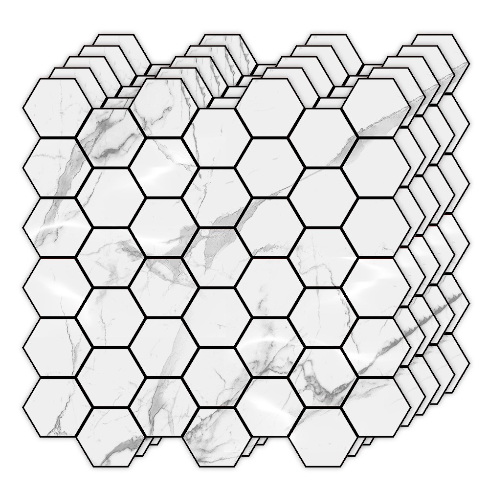 20 Sheets Peel And Stick Backsplash|Self-Adhesive Kitechen Hexagon Mosaic Tiles