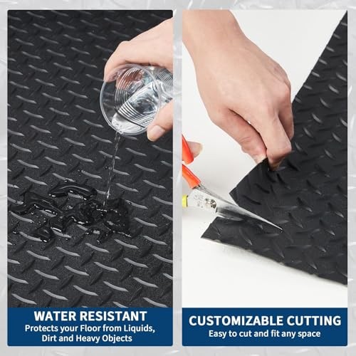 4×6 Ft Garage Floor Mat – 2.8Mm Thickened Black – Commercial Grade PVC – 4×6 FT