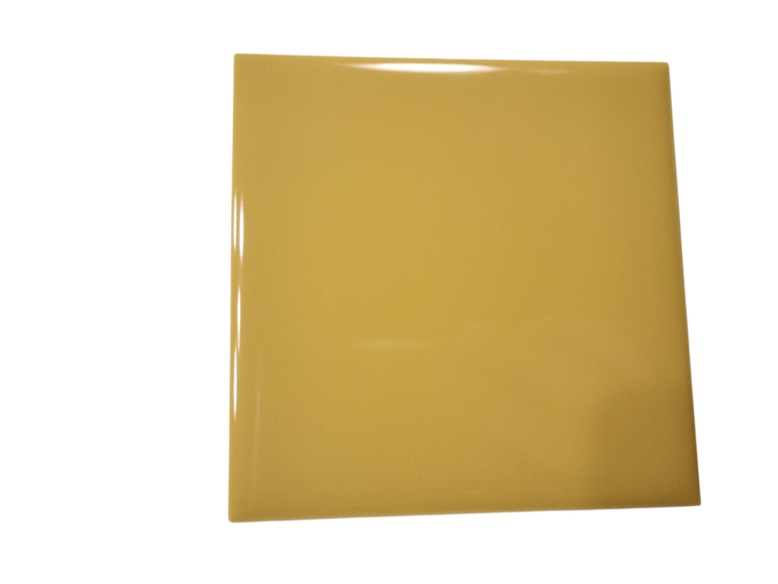 Orange Ceramic Tile 4.25 in Subway Square Mid Century Modern Mustard Goldenrod