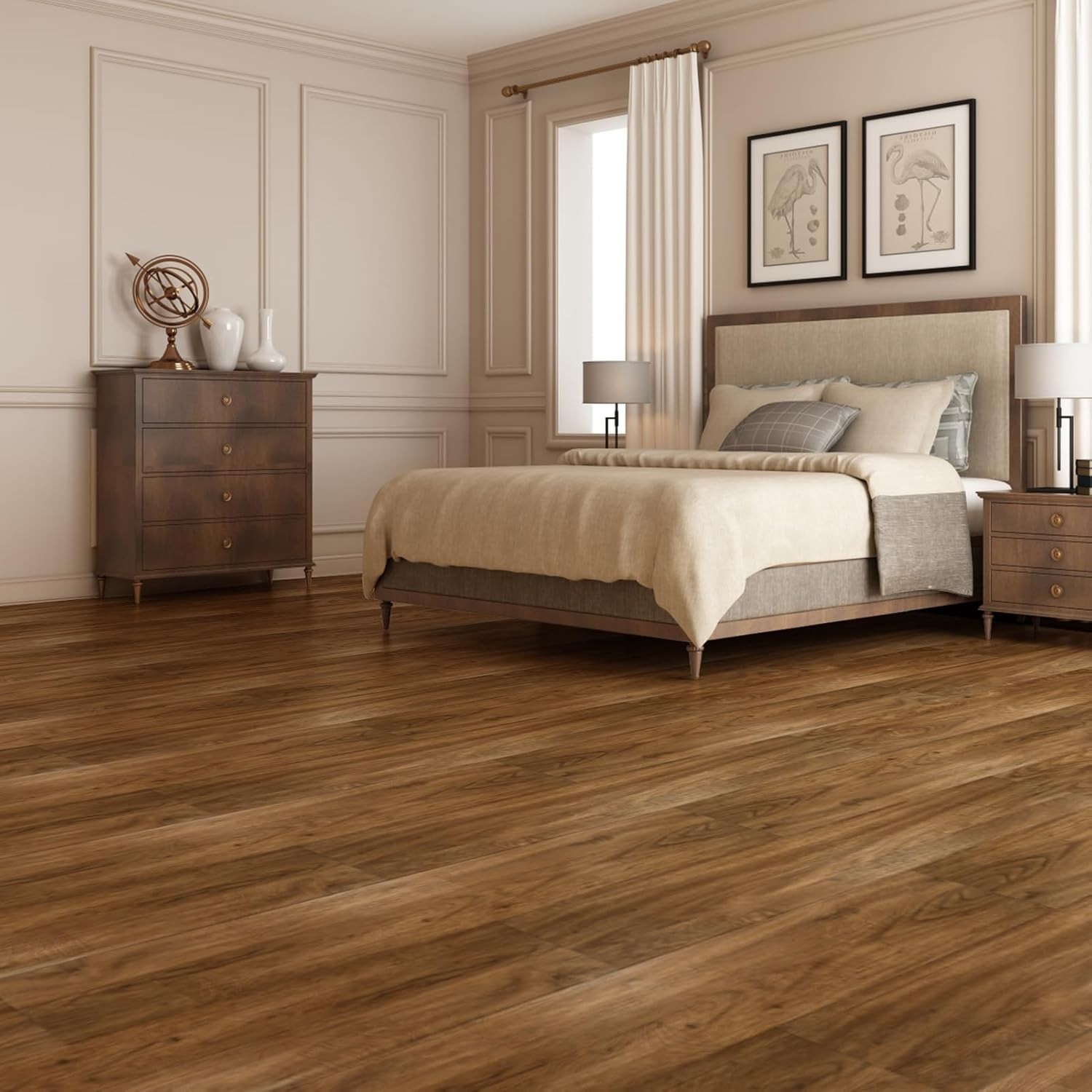 36-Pack 54 Sq.ft Peel and Stick Floor Tiles Vinyl Plank Flooring Wood Look, A…