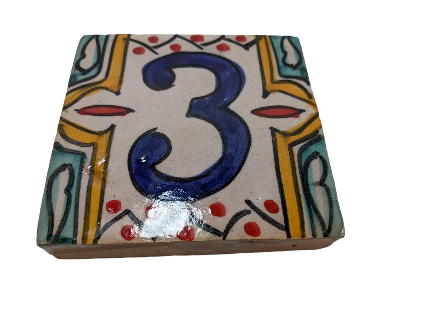 Moroccan Zellige House Number Tiles Number 3 Three 10cm/4 Inches