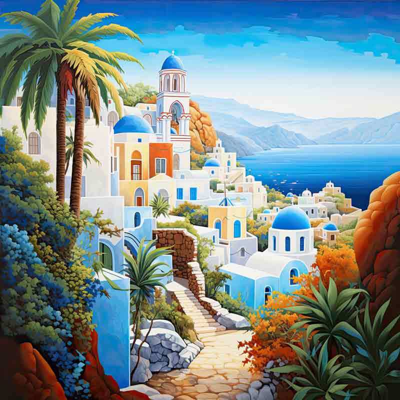 Mediterranean Accent & Decor Tile Ray Powers Greece Art OB-RPA450aAT