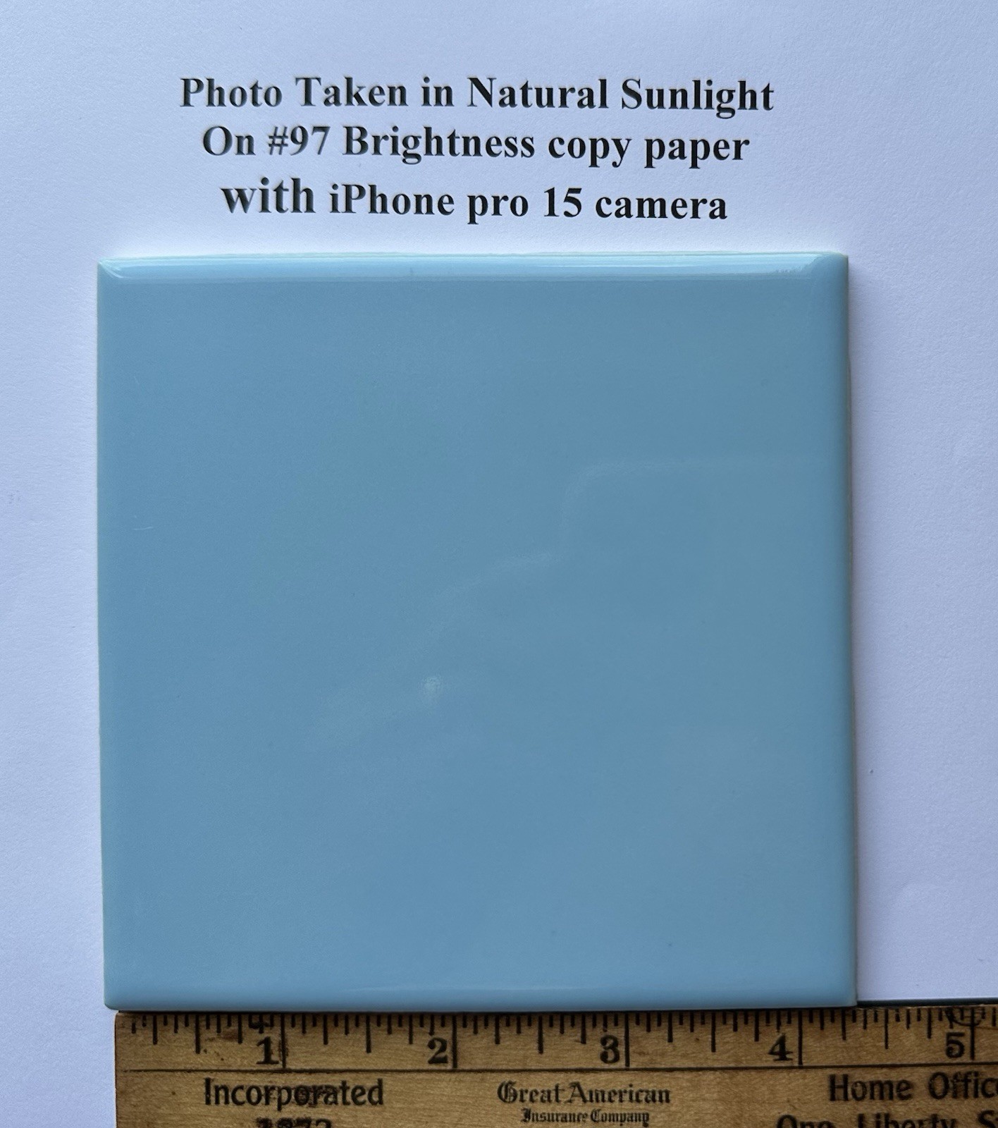 1 pc. Horizon – Medium Blue: Glossy Ceramic Tile by Wenczel Tile Co. 4-5/16″ New