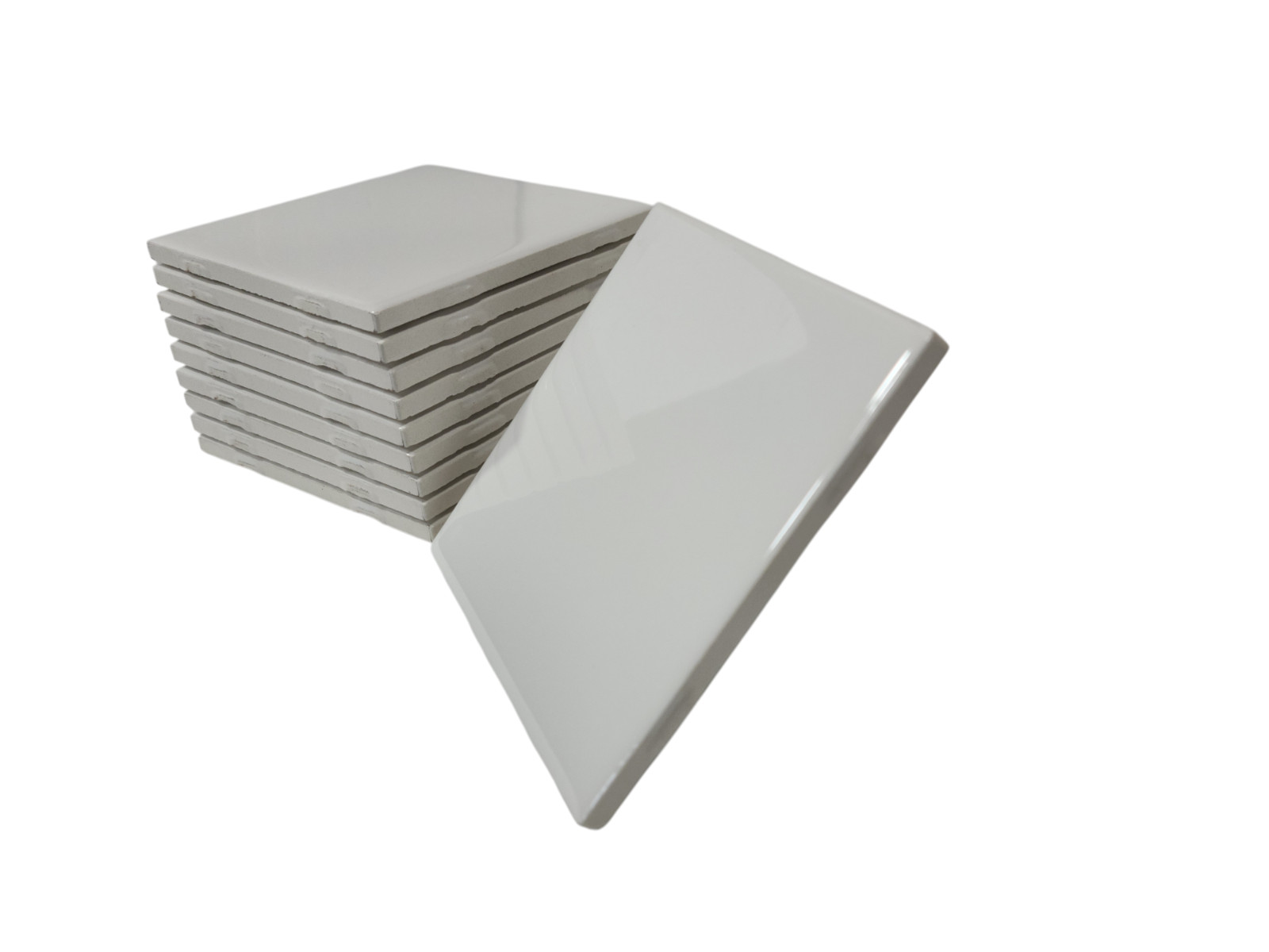 Vintage White Ceramic Tile 4.25 in Daltile Color 0100 Mid Century Modern Retro