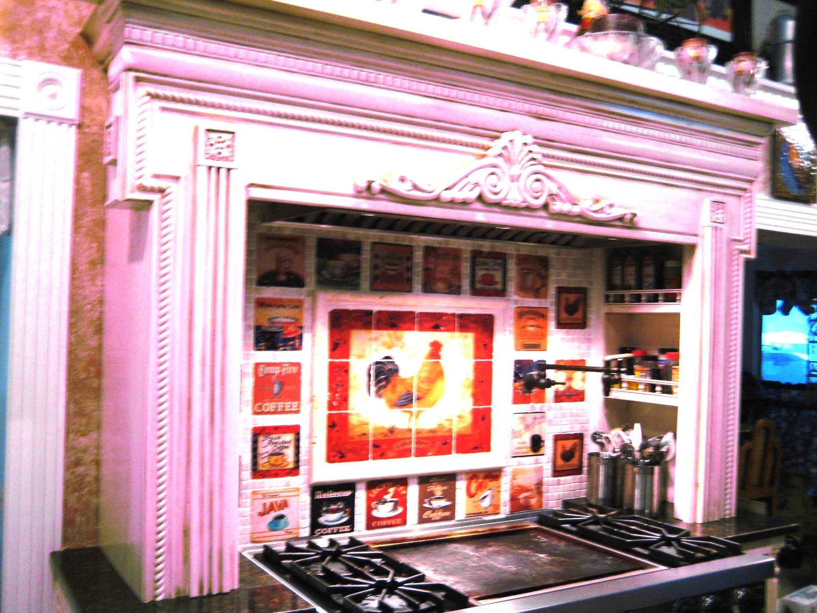 36x 24 Art Rooster Mural Ceramic Backsplash Bath Tile #322
