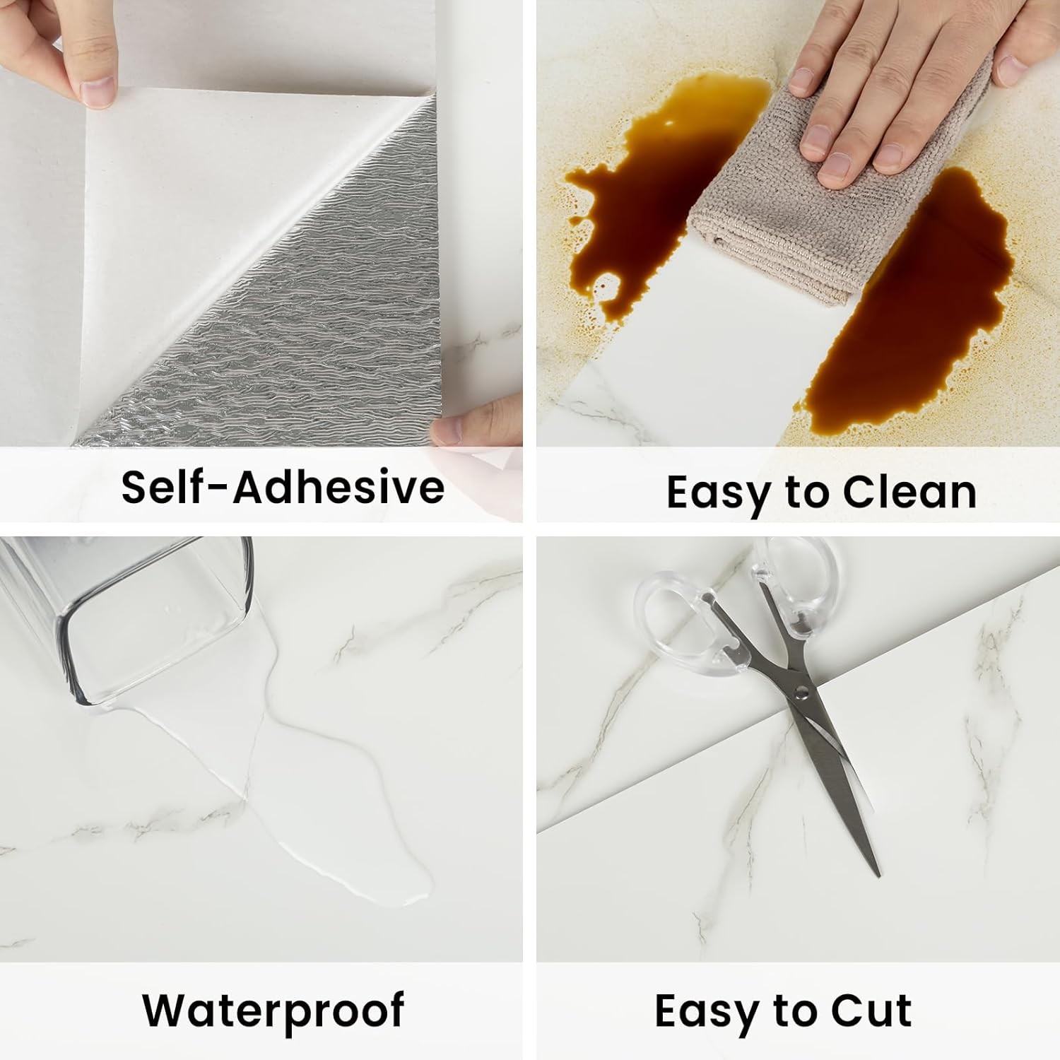 20pcs Peel and Stick Marble Floor Wall Panels 23.6″x11.8″ PVC Tiles Sticker