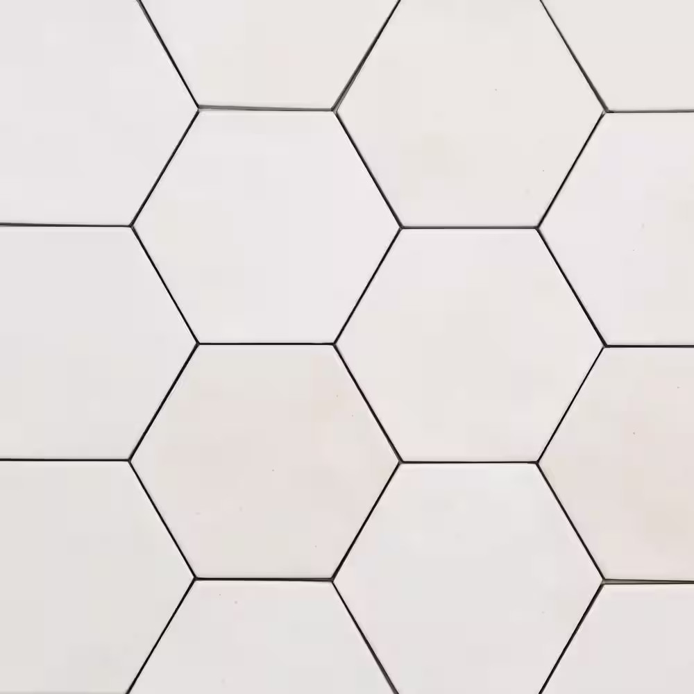 Celine Hexagon 4 In. X 5 In. Matte White Porcelain Floor Tile (4.68 Sq. Ft. /Cas