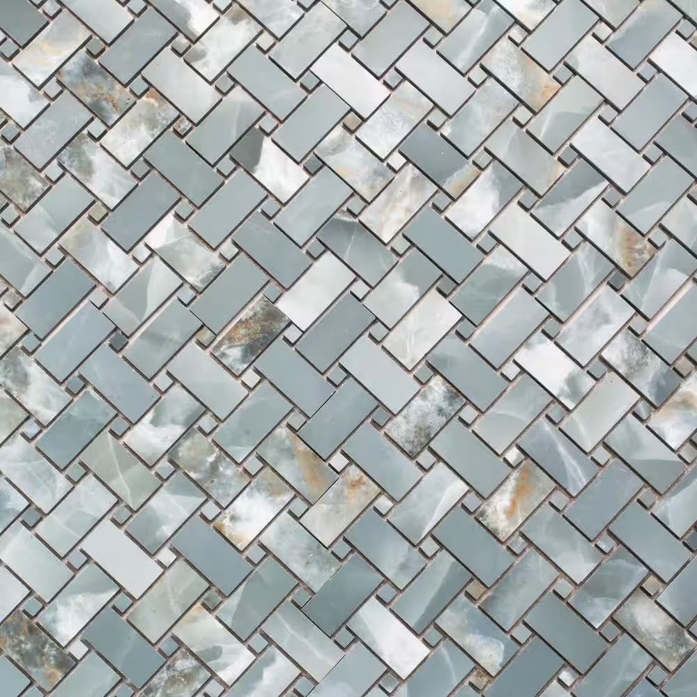 Splendor Green 11.81 In. X 11.81 In. Matte Porcelain Mosaic Wall and Floor Tile